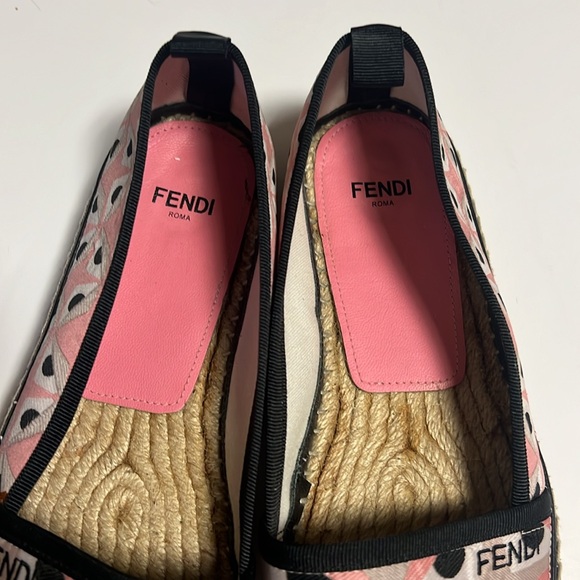 Fendi Geometric Pink and Black Espadrilles - Picture 6 of 8
